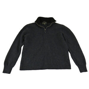 Pronto Uomo 100% Extra Fine Merino Wool Soft Mock Zip Neck Sweater Men's Size L